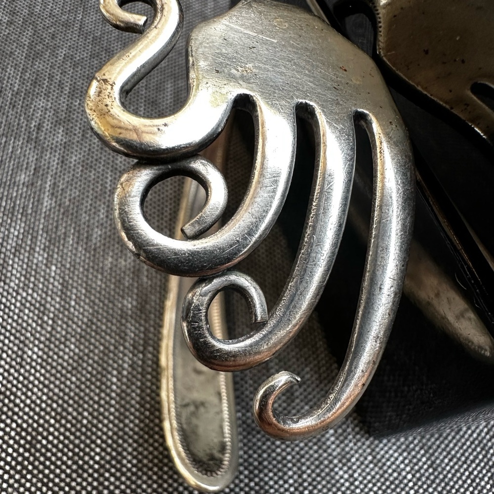 Silver Plated Fork Octopus Handmade Bangle